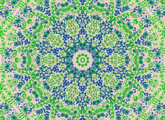 green and blue kaleidoscope