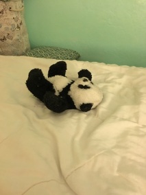 panda on bed