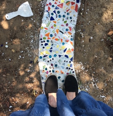 mosaic with shoes