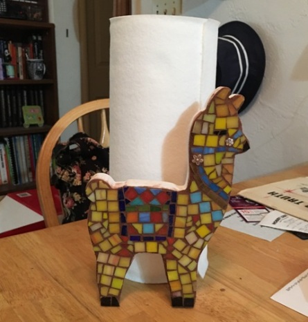 llama by paper towels