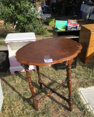 table at yard sale