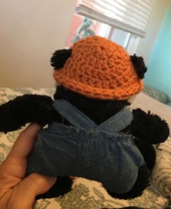 panda from back with hat