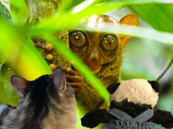 a seeing tarsier
