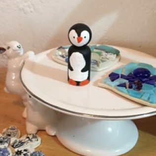 penguin on plate