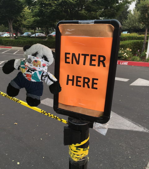 a Panda and Enter sign